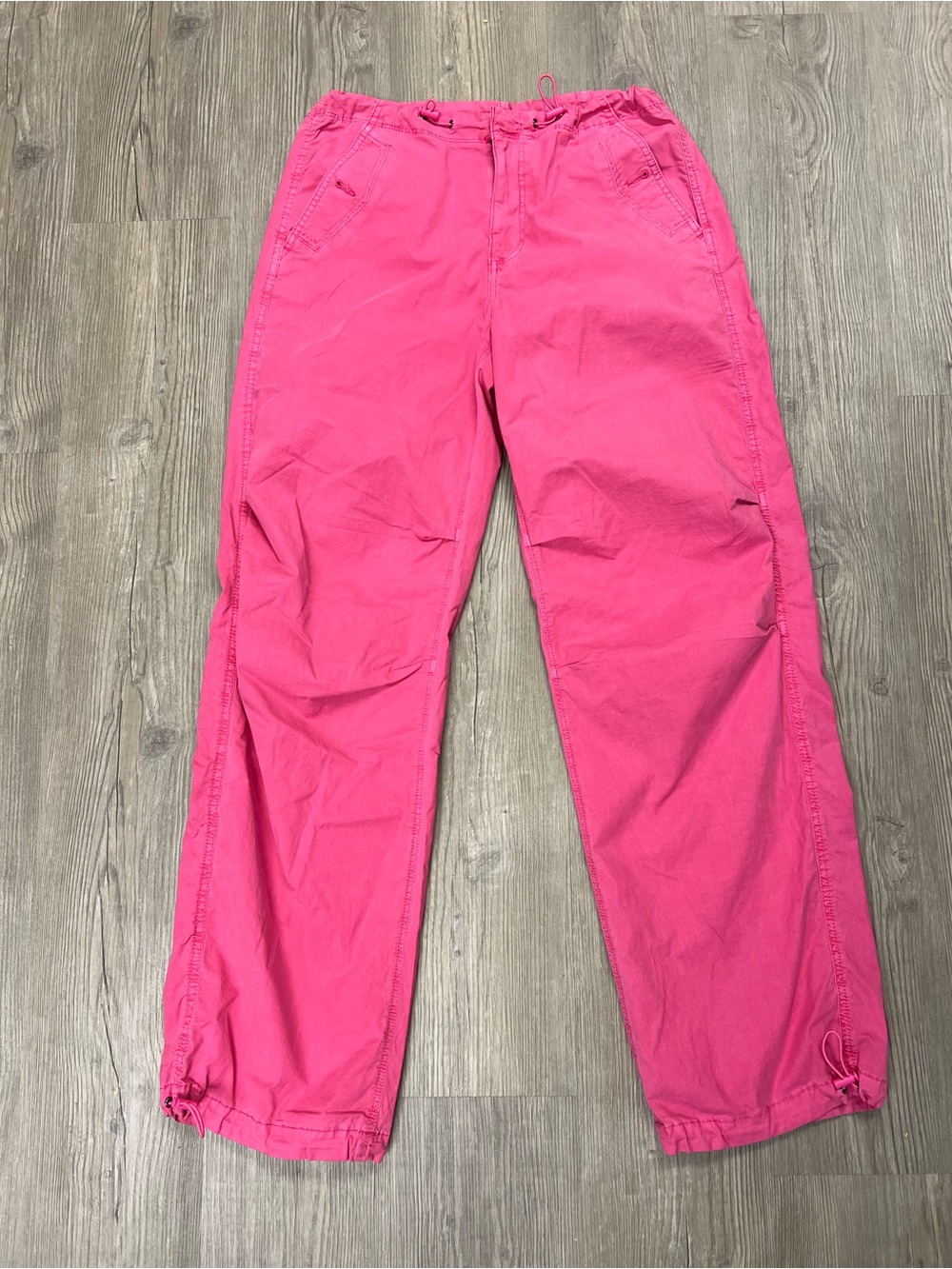 American Eagle Pink Drawstring Baggy Pants Size Medium